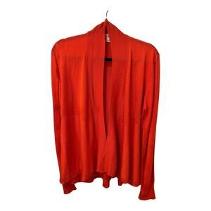 Liz Claiborne Orange Acrylic Rayon Light Open Long Front Cardigan Size Large